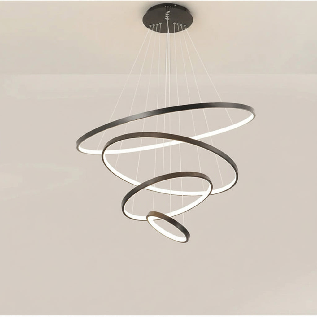 Moderne LED-Ring-Pendelleuchte mit Fernbedienung