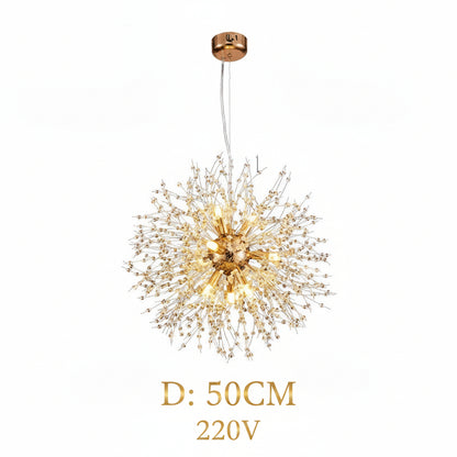 Kristall-Deckenleuchte Pusteblume mit LED