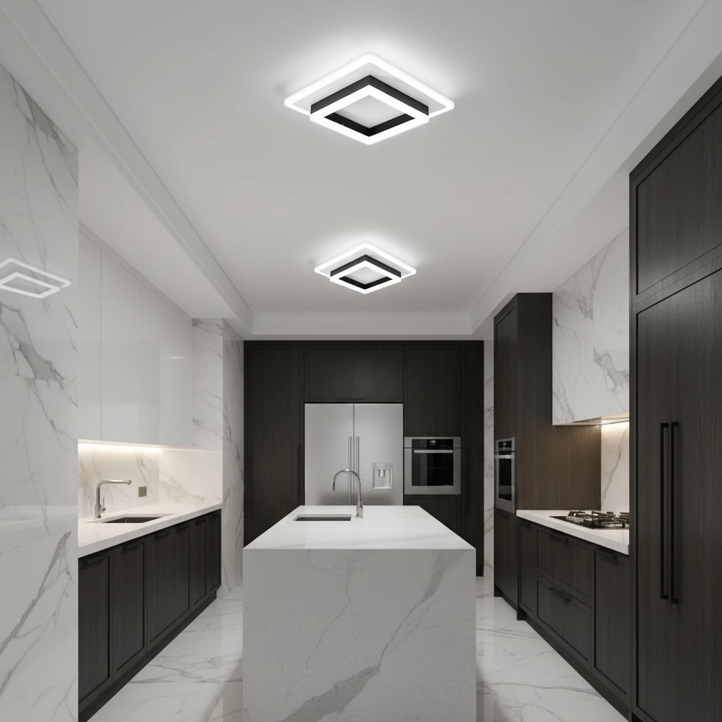 Moderne Quadratische LED-Deckenleuchte aus Acryl