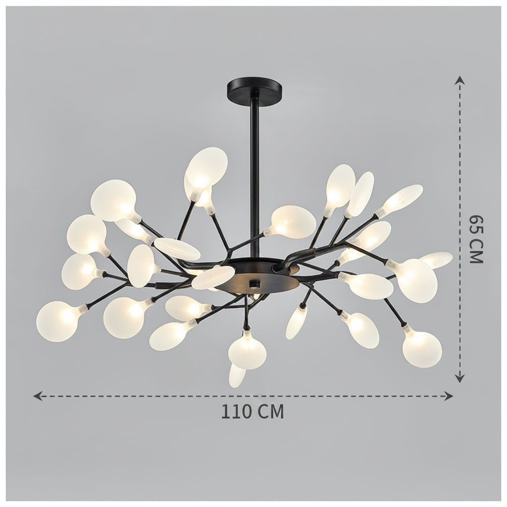 Luxuriöser LED-Kronleuchter mit Goldenen Lichtarmen