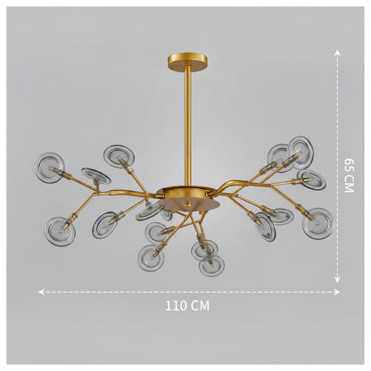 Luxuriöser LED-Kronleuchter mit Goldenen Lichtarmen