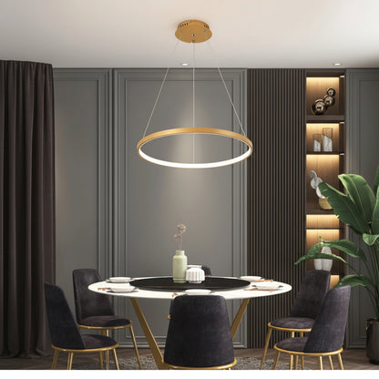 Moderne LED-Ring-Pendelleuchte mit Fernbedienung