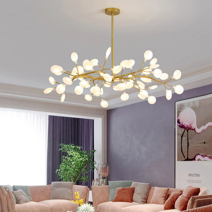 Luxuriöser LED-Kronleuchter mit Goldenen Lichtarmen