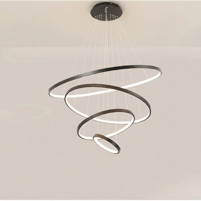 Moderne LED-Ring-Pendelleuchte mit Fernbedienung