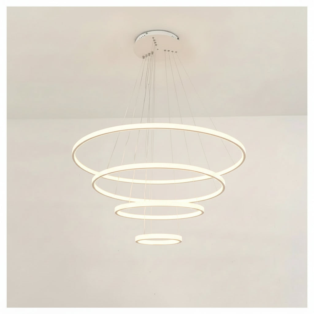 Moderne LED-Ring-Pendelleuchte mit Fernbedienung