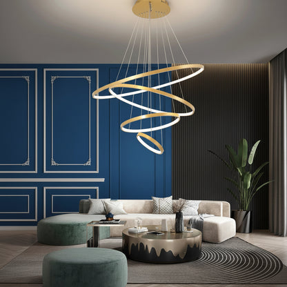 Moderne LED-Ring-Pendelleuchte mit Fernbedienung