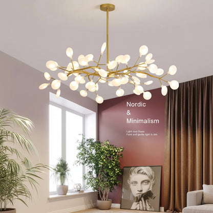 Luxuriöser LED-Kronleuchter mit Goldenen Lichtarmen