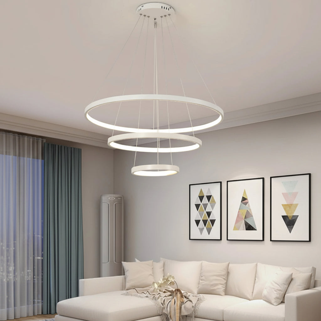 Moderne LED-Ring-Pendelleuchte mit Fernbedienung