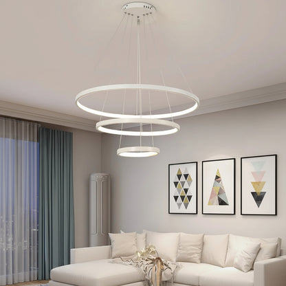 Moderne LED-Ring-Pendelleuchte mit Fernbedienung