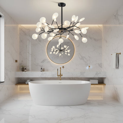 Luxuriöser LED-Kronleuchter mit Goldenen Lichtarmen