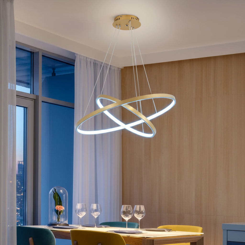 Moderne LED-Ring-Pendelleuchte mit Fernbedienung