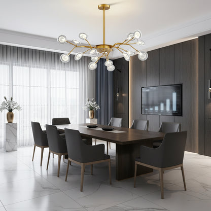 Luxuriöser LED-Kronleuchter mit Goldenen Lichtarmen