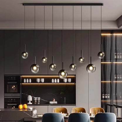 Moderne Glaskugel-Pendelleuchte Art Déco