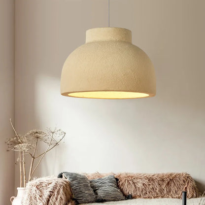 Wabi-Sabi Beton-Pendelleuchte in Schalenform
