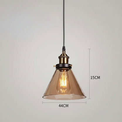 Nordische Glas-Pendelleuchte im Industrial-Vintage-Stil