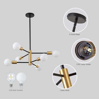 Moderner Sputnik-Kronleuchter aus Metall