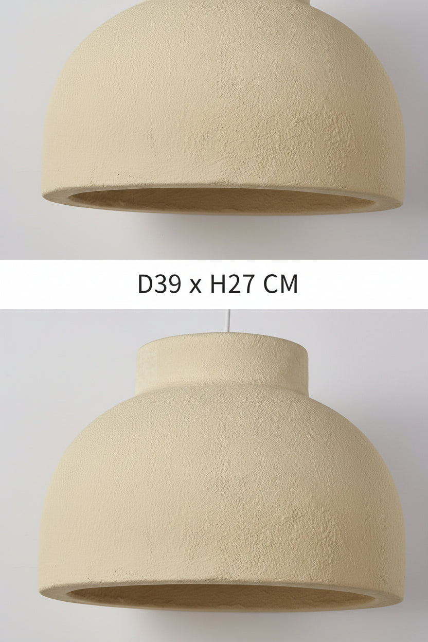 Wabi-Sabi Beton-Pendelleuchte in Schalenform