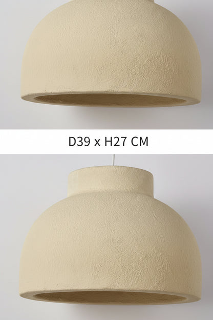 Wabi-Sabi Beton-Pendelleuchte in Schalenform