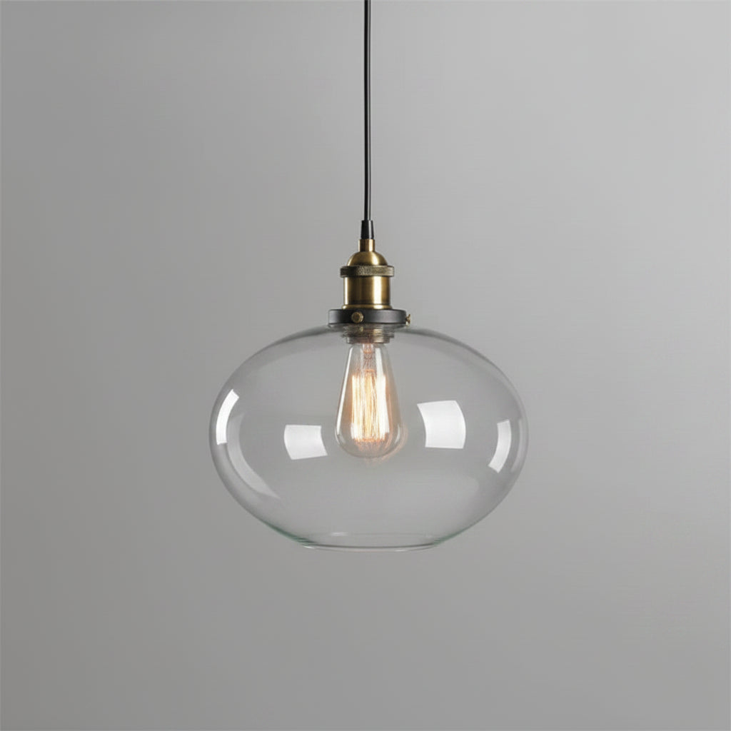 Nordische Glas-Pendelleuchte im Industrial-Vintage-Stil