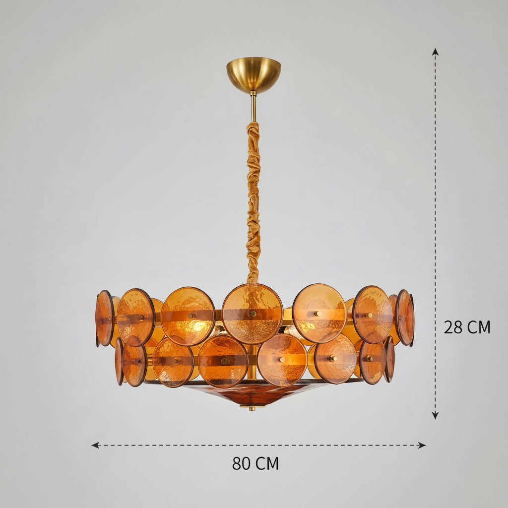 Französische Designer-Pendelleuchte aus Glas
