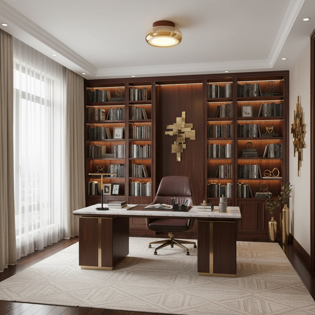 Französische Glas-Deckenleuchte im Antik-Stil
