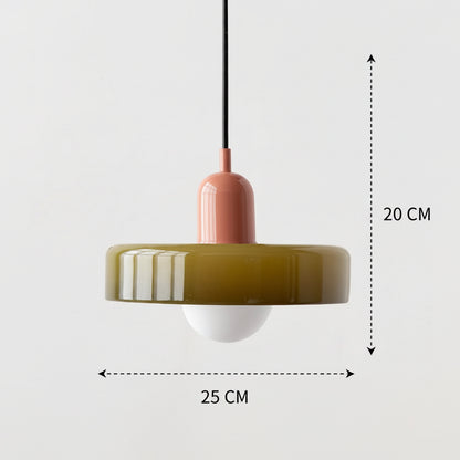 Bauhaus Pendelleuchte aus Mundgeblasenem Glas