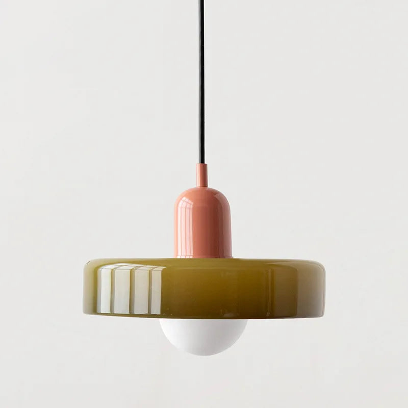Bauhaus Pendelleuchte aus Mundgeblasenem Glas