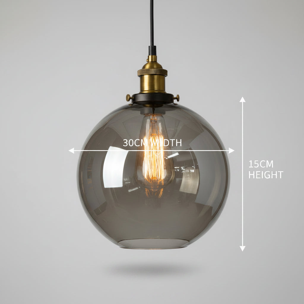 Nordische Glas-Pendelleuchte im Industrial-Vintage-Stil