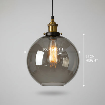 Nordische Glas-Pendelleuchte im Industrial-Vintage-Stil