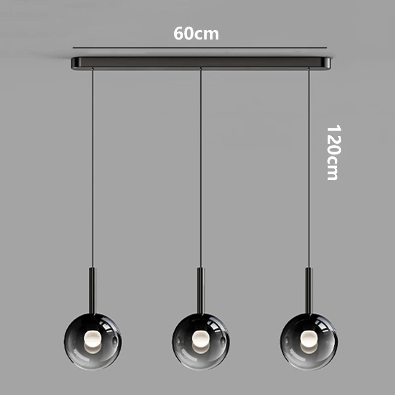 Moderne Glaskugel-Pendelleuchte Art Déco