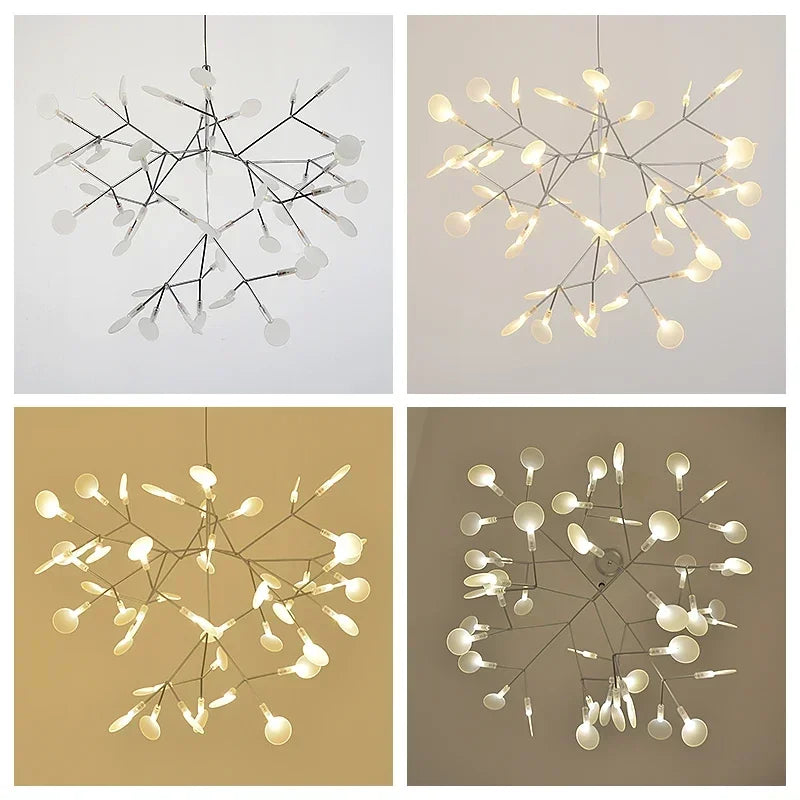 Luxuriöser Glühwürmchen-Kronleuchter mit Astdesign