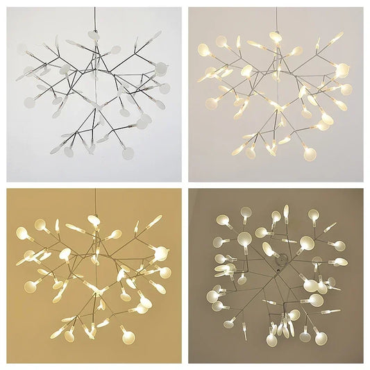 Luxuriöser Glühwürmchen-Kronleuchter mit Astdesign