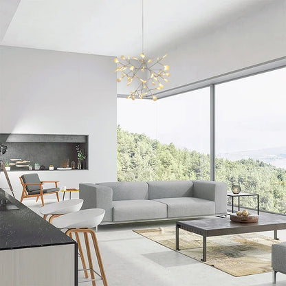 Luxuriöser Glühwürmchen-Kronleuchter mit Astdesign