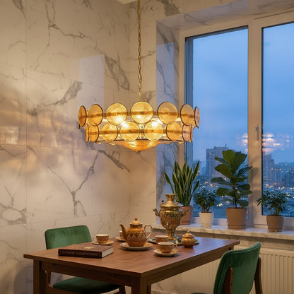 Französische Designer-Pendelleuchte aus Glas