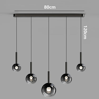 Moderne Glaskugel-Pendelleuchte Art Déco