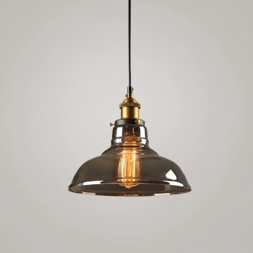 Nordische Glas-Pendelleuchte im Industrial-Vintage-Stil
