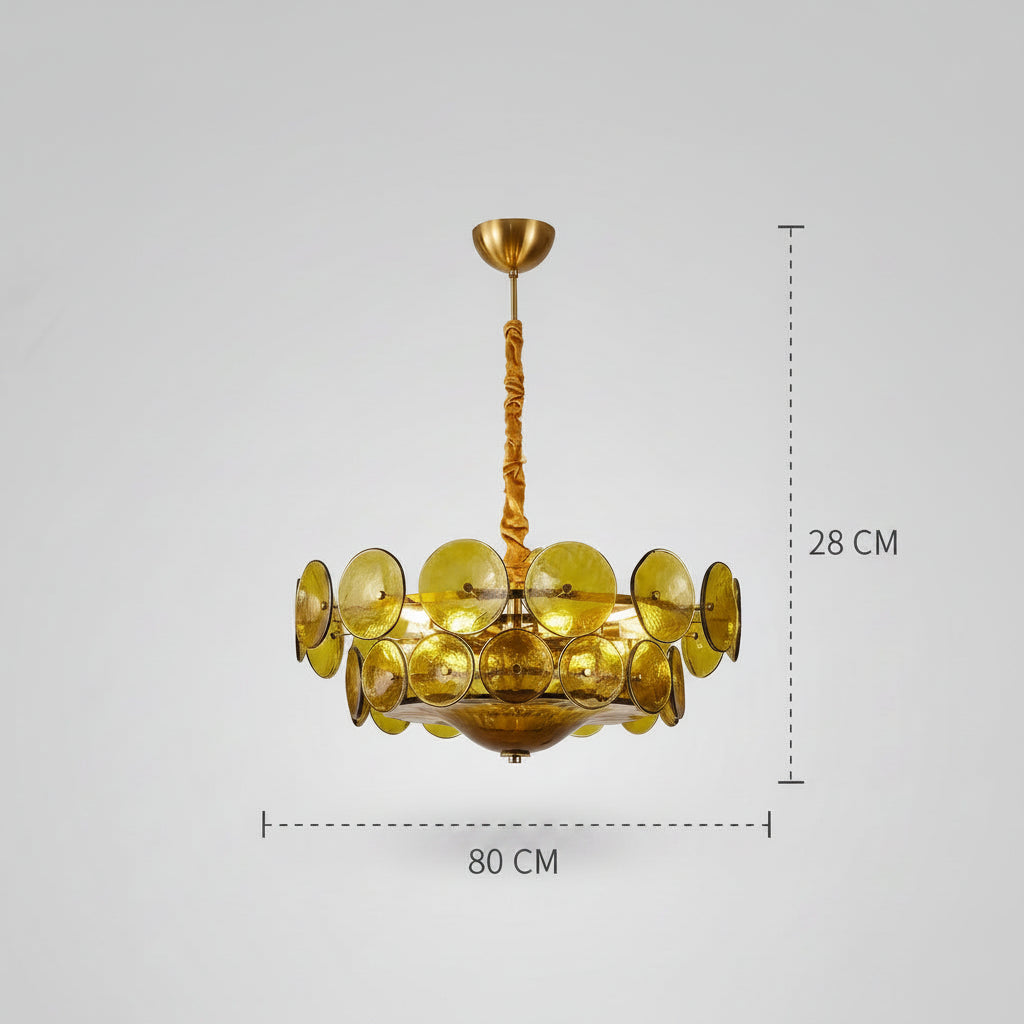 Französische Designer-Pendelleuchte aus Glas