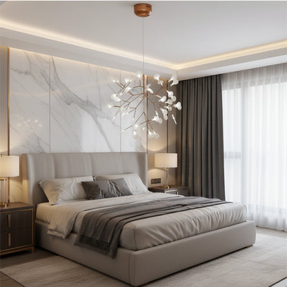 Luxuriöser Glühwürmchen-Kronleuchter mit Astdesign