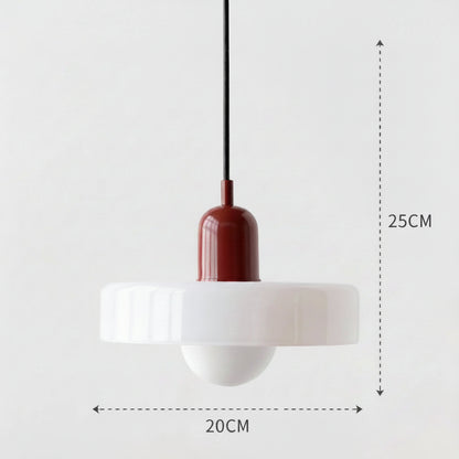 Bauhaus Pendelleuchte aus Mundgeblasenem Glas