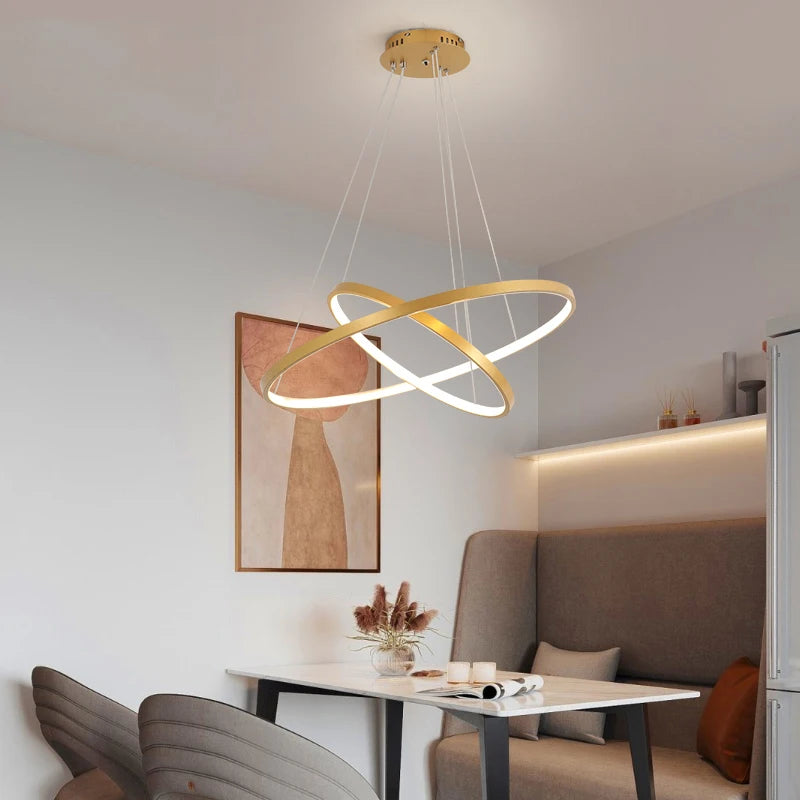 Moderne LED-Ring-Pendelleuchte mit Fernbedienung