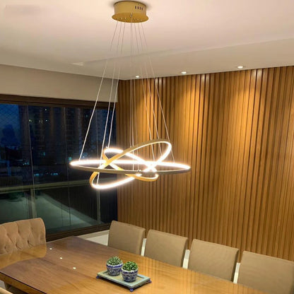 Moderne LED-Ring-Pendelleuchte mit Fernbedienung