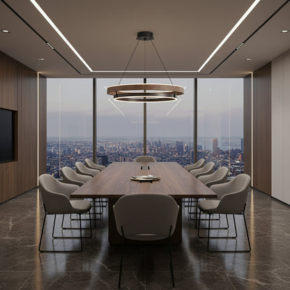 Italienische Designer-Pendelleuchte aus Walnuss und Metall
