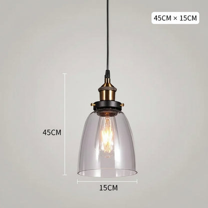 Nordische Glas-Pendelleuchte im Industrial-Vintage-Stil