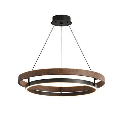 Italienische Designer-Pendelleuchte aus Walnuss und Metall