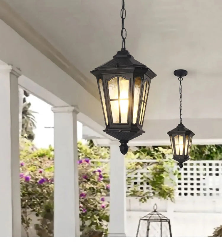Europäische Outdoor-Pendelleuchte im Retro-Stil