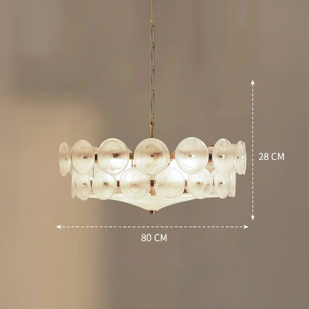 Französische Designer-Pendelleuchte aus Glas