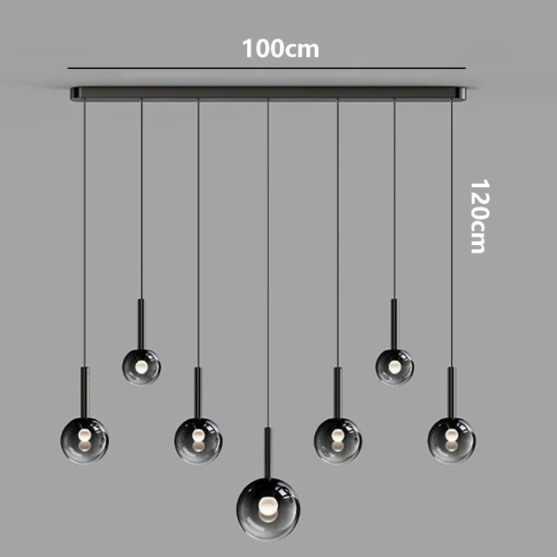 Moderne Glaskugel-Pendelleuchte Art Déco