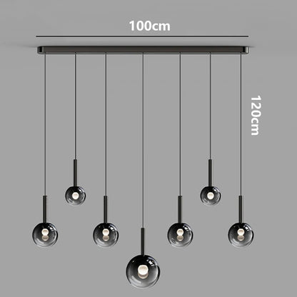 Moderne Glaskugel-Pendelleuchte Art Déco
