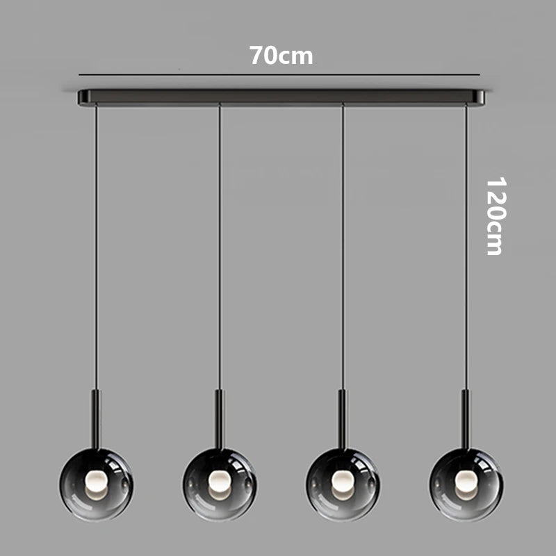 Moderne Glaskugel-Pendelleuchte Art Déco