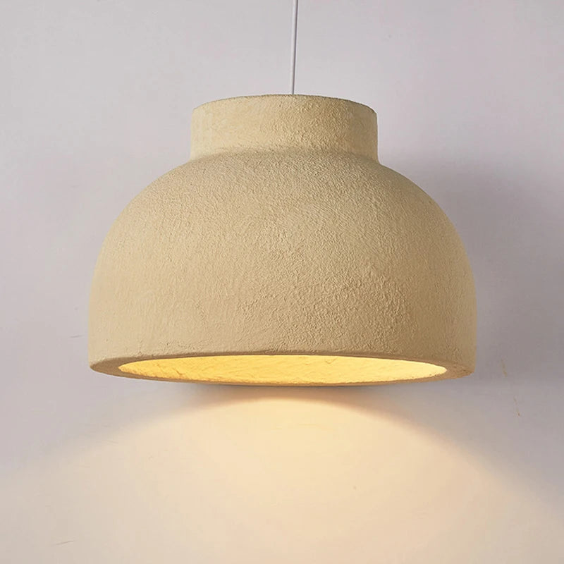 Wabi-Sabi Beton-Pendelleuchte in Schalenform